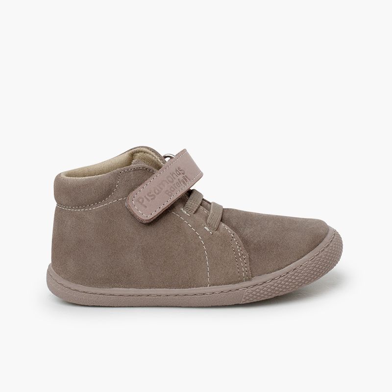 Bottes barefoot suède bride cuir et lacets