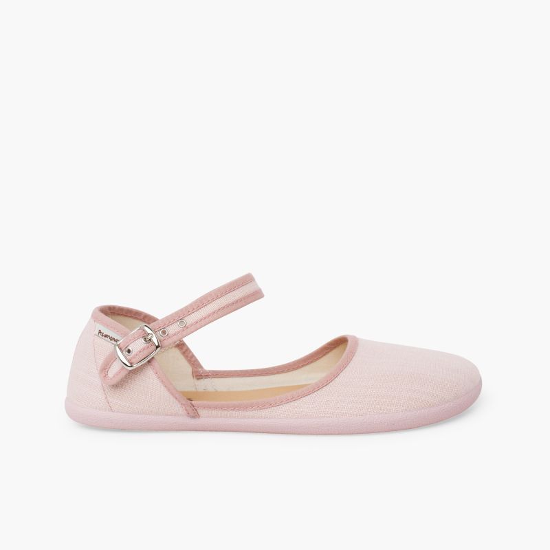Chaussures babies échancrées femme lin fin