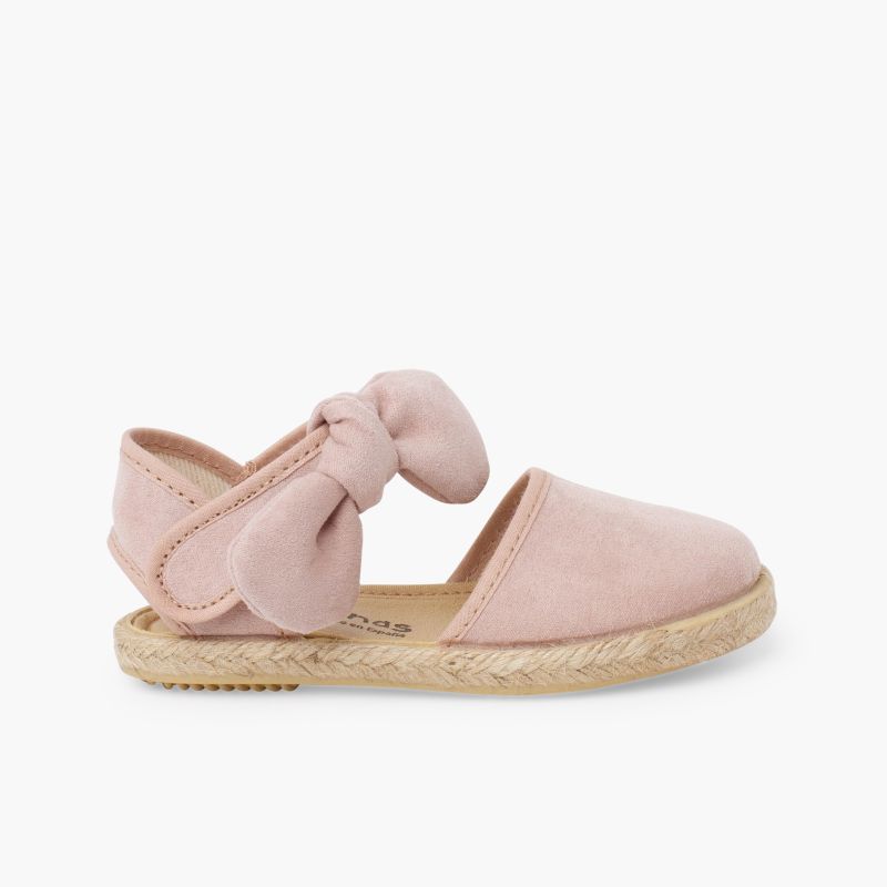 Espadrilles fille nœud effet suédé