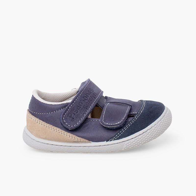 Sandales barefoot cuir enfant à double bride