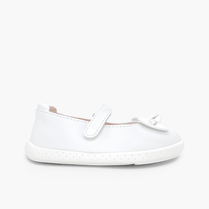 Chaussures babies barefoot cuir nœud