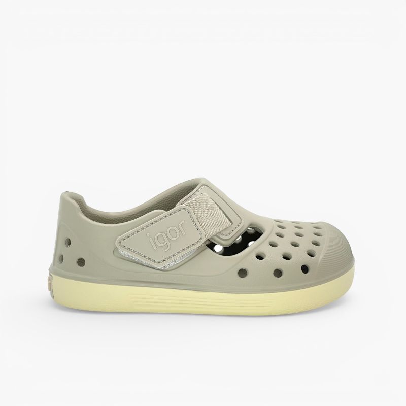 Sandales plastique type sabot barefoot Malibu semelle crème