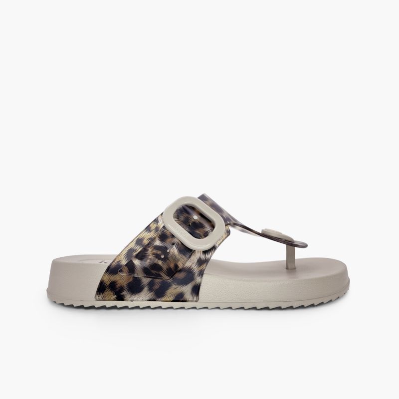 Sandales plastique femme Bari animal print
