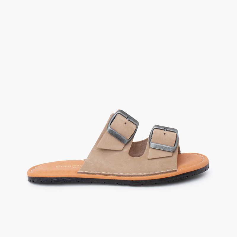 Sandales barefoot double boucle nubuck