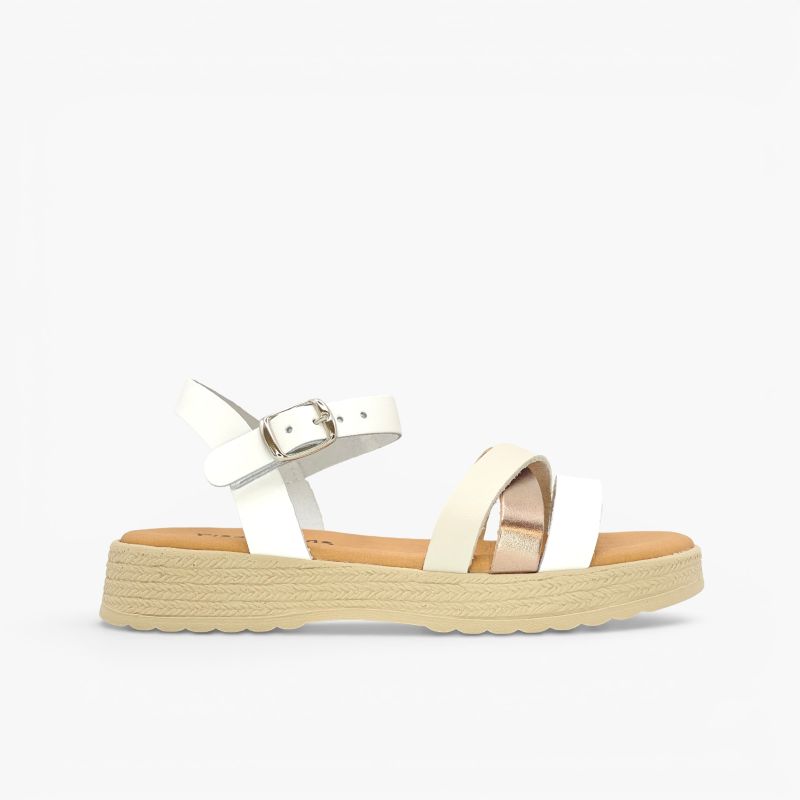 Sandales fille à brides semelle tressée