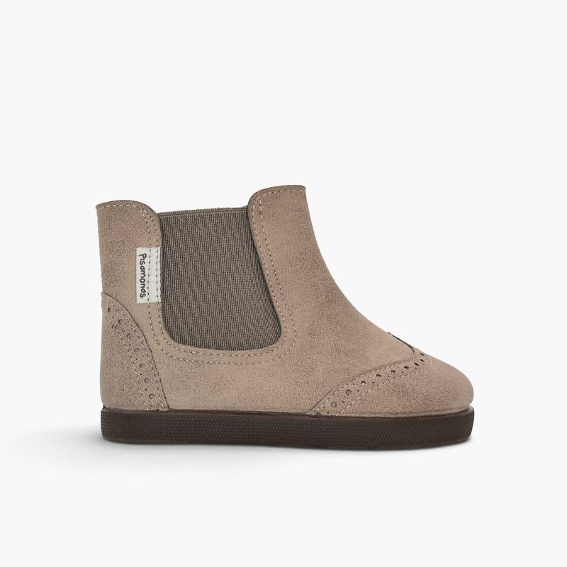 Bottines barefoot fille détails façon brogue