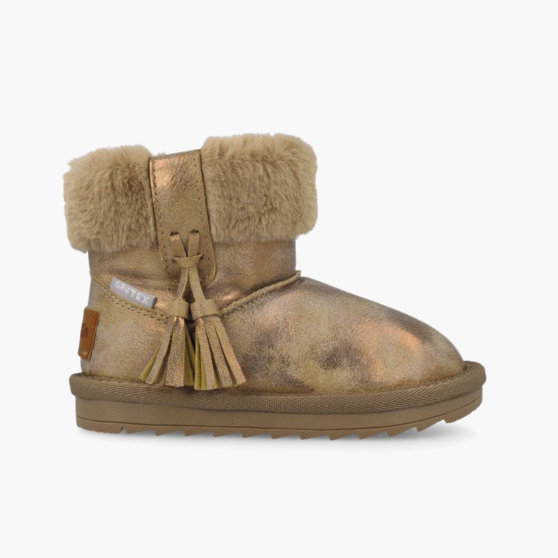 Bottes fille style australien pompons