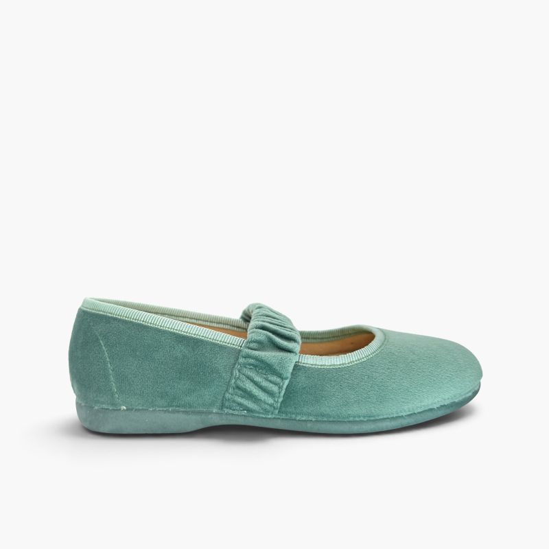 Chaussures babies velours bride froncée