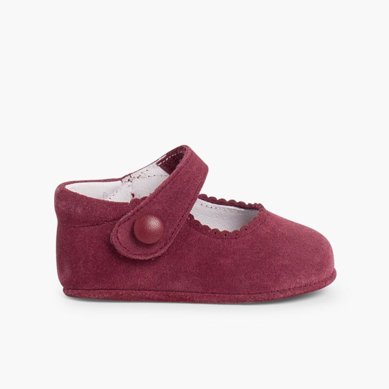 Chaussures en suède avec fermetures à scratch pour bébés