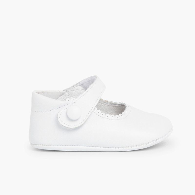 Chaussures babies en cuir avec fermetures à scratch pour bébés