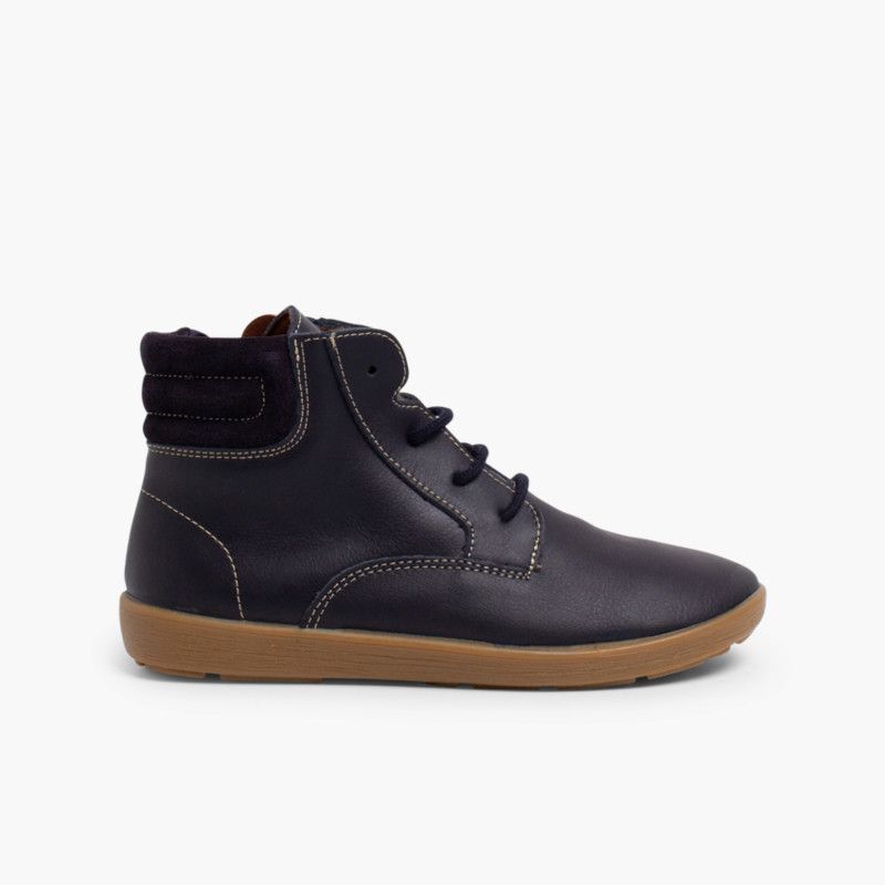 Bottines en cuir pour garçon avec fermeture éclair latérale