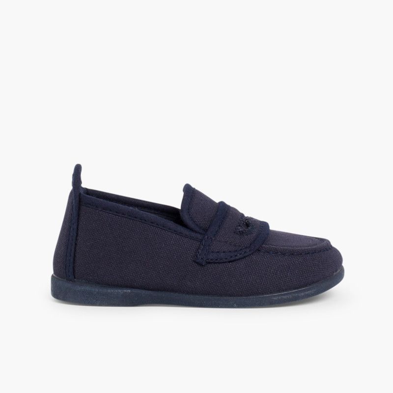 Mocassins en toile de Couleur unie pour garçons
