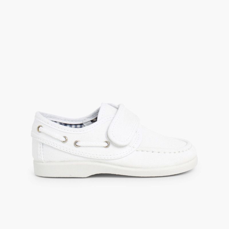Chaussures Bateau en Toile et Fermeture à scratch