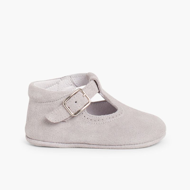 Chaussures Salomé en suède avec fermeture à boucle pour bébé  