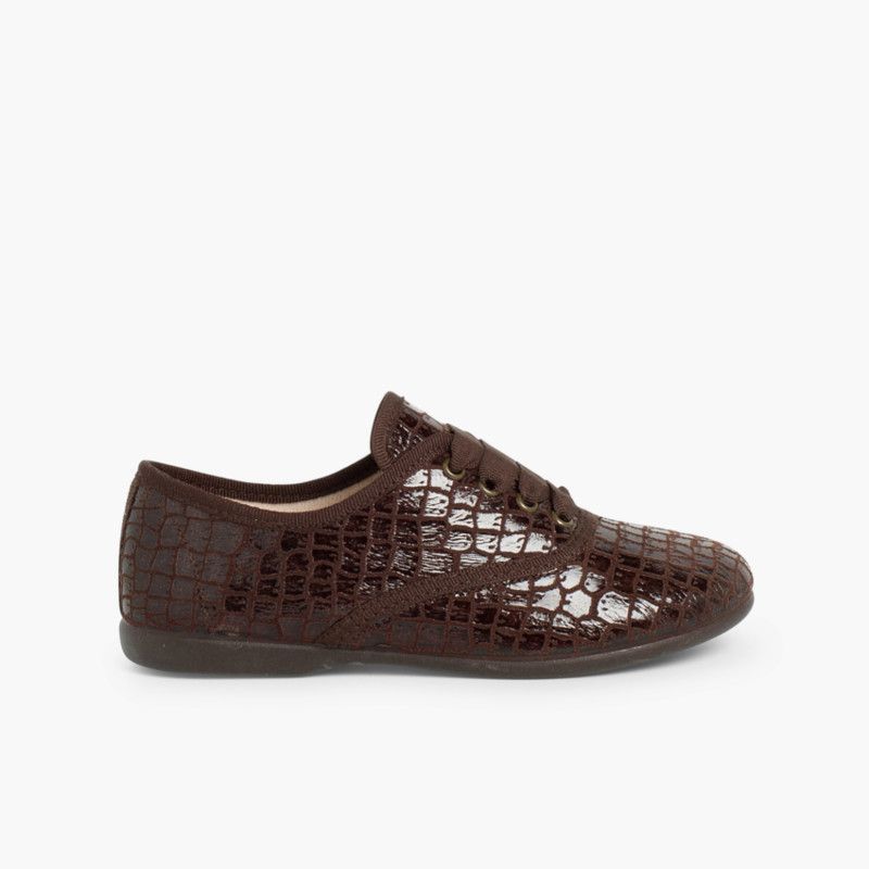 Chaussures Oxford Fille et Femme – Imitation Croco