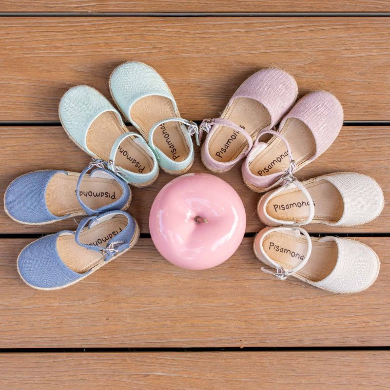 Espadrilles lin semelle plate boucle