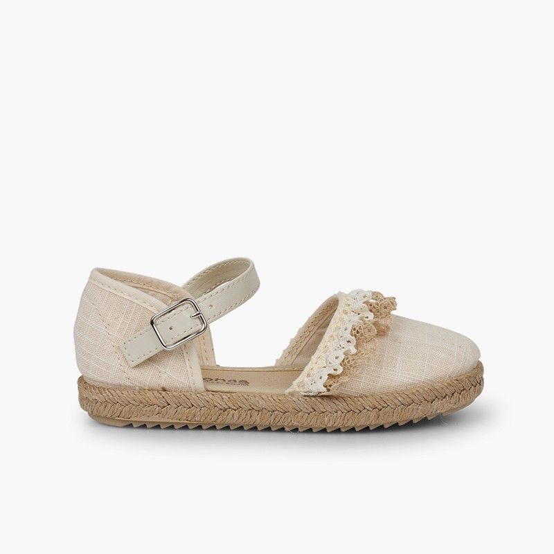 Espadrilles avec dentelle rapportée 