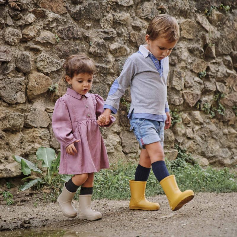 Bottes pluie souples enfants semelle fine