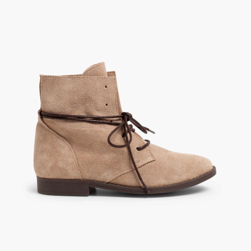 Bottes Suède Lacets Cirés