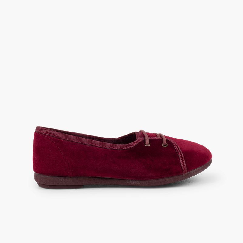 Derbies en velours façon ballerines pour fille