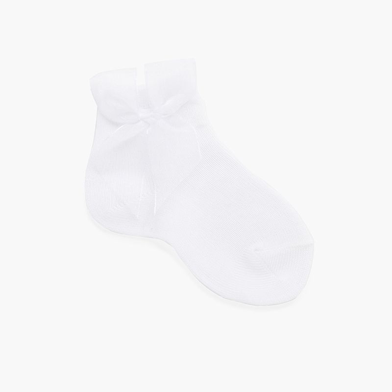 Chaussettes nœud en organza courtes unies