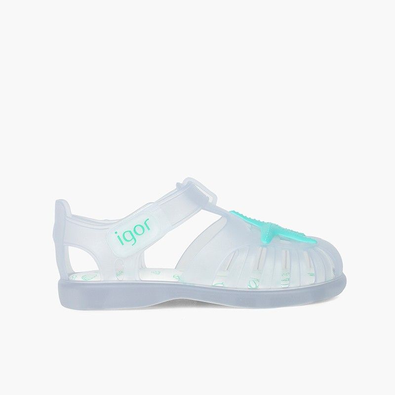 Sandales plage à à scratch à motif étoile de mer