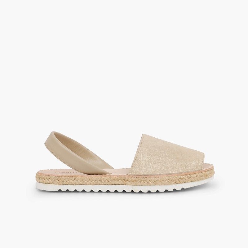 Sandales avarcas pour fille et femme suède brillant