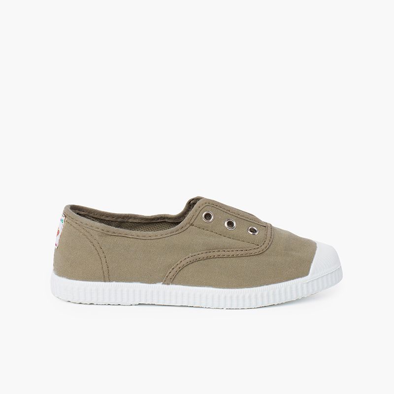 Tennis en Toile avec Bout Caoutchouc Sans Lacets