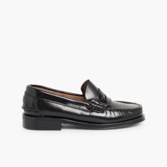 Mocassins en Cuir pour Garçon Noir