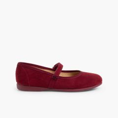 Chaussures fille en serratex à scratch Bordeaux