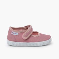 Chaussures Babies Fille à scratch style basket Rose Pâle