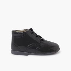 Chaussures Anglaises effet Verni Gris