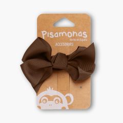 Élastique Cheveux Grand Ruban pour Filles Marron