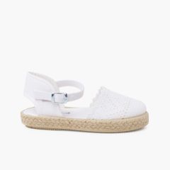 Espadrilles Brodées à boucle  Blanc