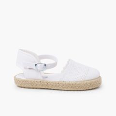 Espadrilles Brodées à boucle  Blanc