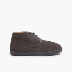 Bottes Fourrées pour Enfant à Lacets Gris