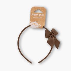 Serre-tête fin avec nœud papillon Marron