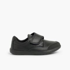 Chaussure d’écolier lavable avec embout renforcé  Noir