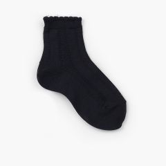 Chaussettes courtes ciselées Bleu Marine