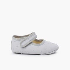Chaussures Babies en Plumetis pour Bébés Gris