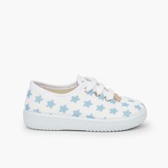 Baskets en toile avec étoiles Bleu Ciel