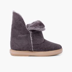 Bottes fille style australien avec ouverture latérale Gris