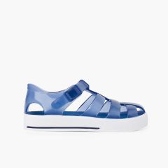 Sandales Plage fermoir clip parure boucle Tennis Bleu Marine