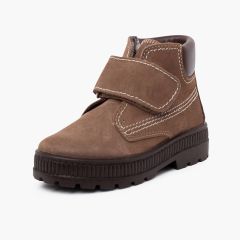 Bottes à semelle de piste avec coutures fermeture adhérentes Taupe