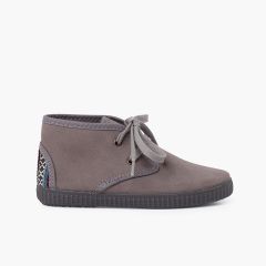 Bottines broderie ethnique semelle thermique Gris