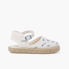 Espadrilles à motif avec boucle Gris clair
