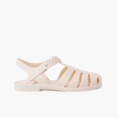 Sandales plastique mat Biarritz femme Ivoire