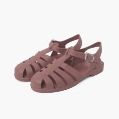 Sandales plastique mat Biarritz femme Rose