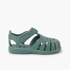 Sandales plastique à fermeture scratch Tobby Solid Sage