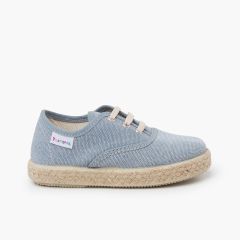 Baskets en toile lacets semelle espadrille Océan